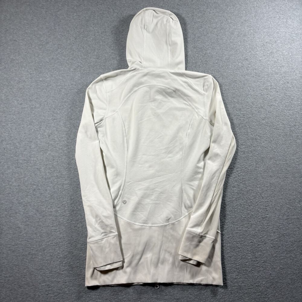 Lululemon Jacket Womens 10 White Full Zip Hooded Athletic Sweatshirt Y2K Gym - Picture 3 of 7